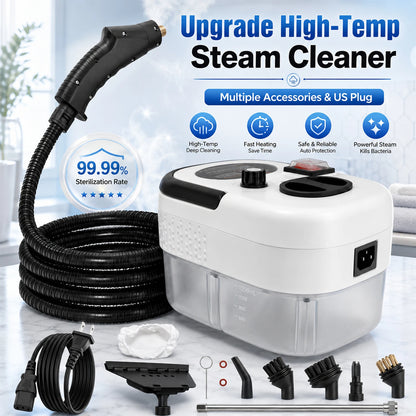 2500W Portable Handheld Steam Cleaner with Accessories – High-Temperature, 110V US Plug