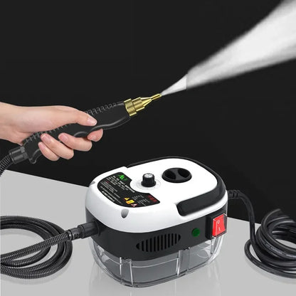 PureliaClean SteamPro portable steam cleaner in use