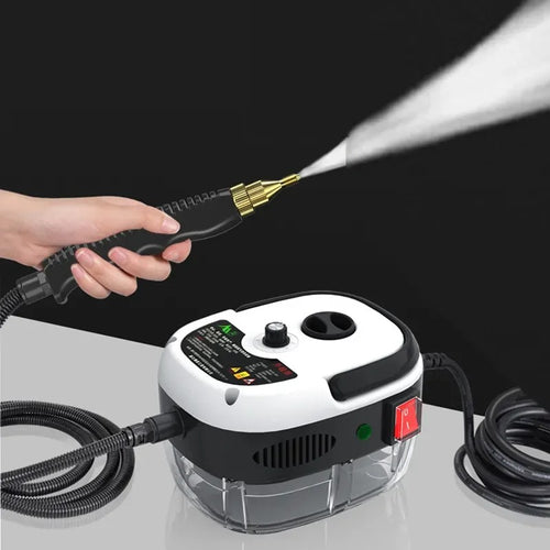 PureliaClean SteamPro portable steam cleaner in use